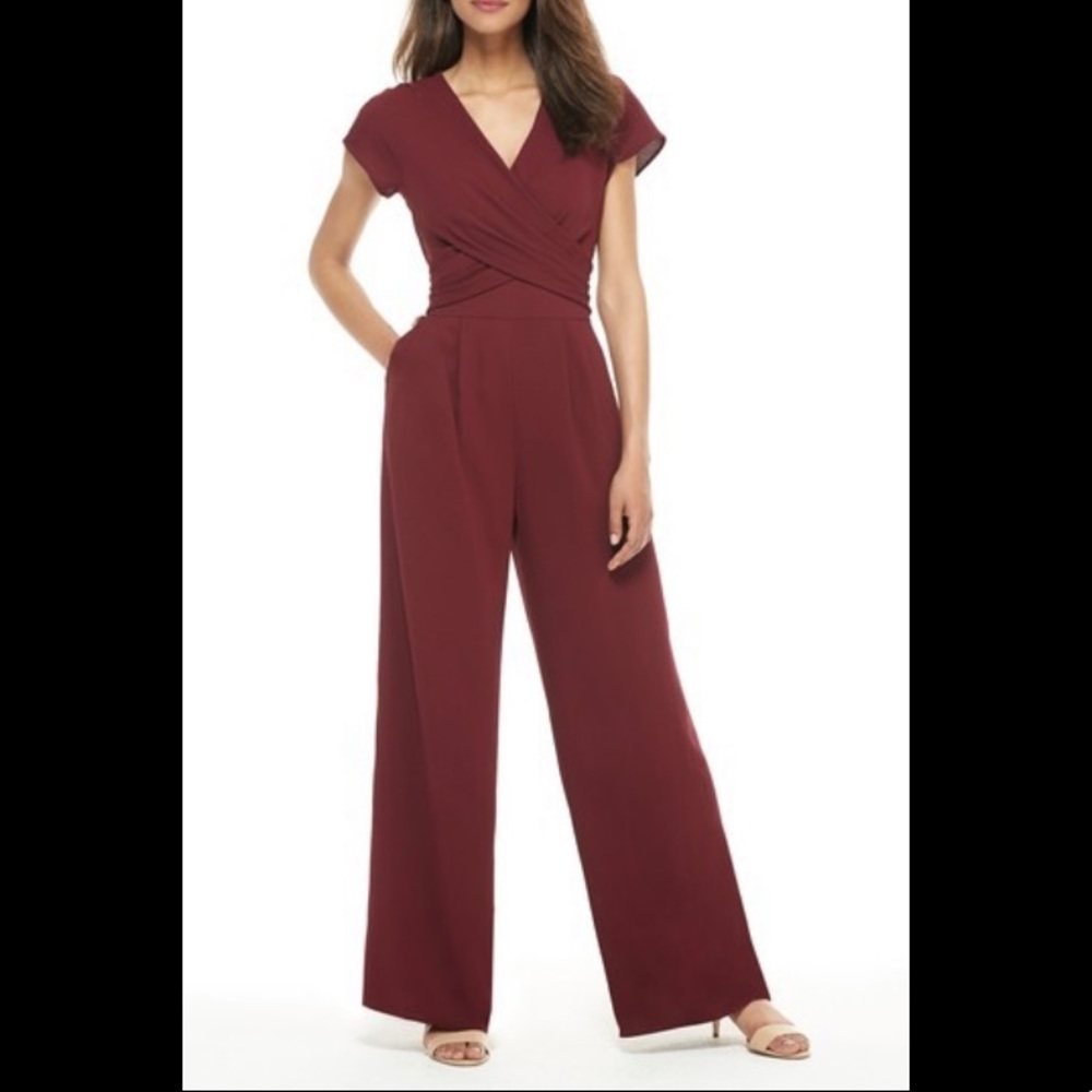 Gal Meets Glam Delaney Crossover Wrap Jumpsuit